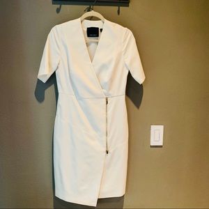 Carlise off-white dress. Faux wrap.